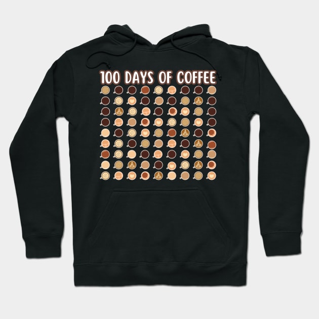 100th Day Of School Coffee Cups Hoodie by Illustradise